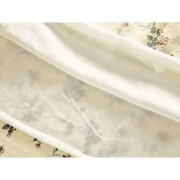 NASHALYLY Women's Chiffon Elastic High Waist Pleated A-Line Flared Maxi Skirts?Flower-203,2XL