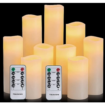 Hausware Flameless Pillar Candles Set with Remote & Timer