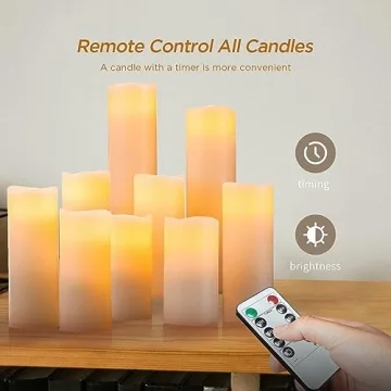 Hausware Flameless Pillar Candles Set with Remote & Timer