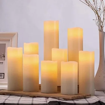 Hausware Flameless Pillar Candles Set with Remote & Timer