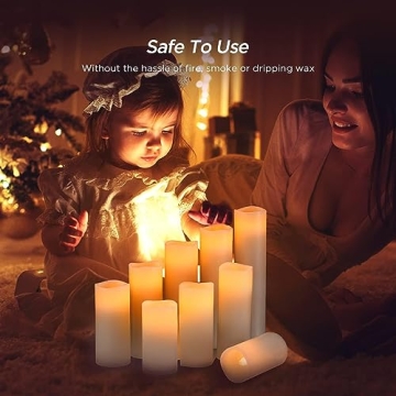 Hausware Flameless Pillar Candles Set with Remote & Timer