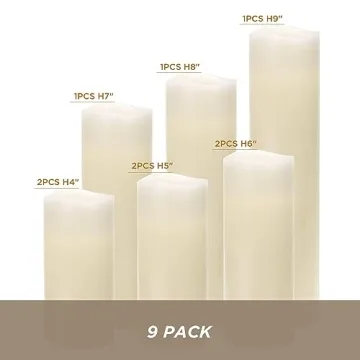 Hausware Flameless Pillar Candles Set with Remote & Timer