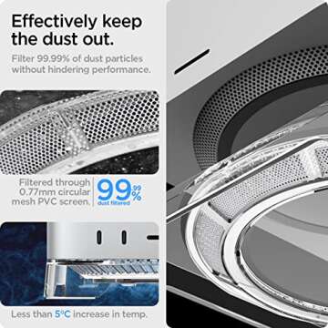 Spigen Mac Studio Stand with Built in Air Filter Designed for Mac Studio M2 Max, M2 Ultra, M1 Max, M1 Ultra Desktop Stand Mount PVC Filter Dust Prevention Ventilation Stand - Crystal Clear
