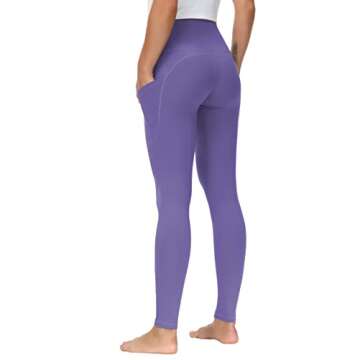 THE GYM PEOPLE Thick High Waist Yoga Pants with Pockets, Tummy Control Workout Running Yoga Leggings...