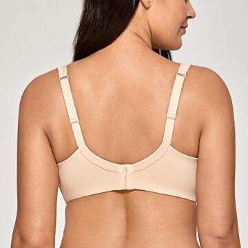 DELIMIRA Women's Balconette Bra - Plus Size Full Coverage Tshirt Seamless Underwire 36DD