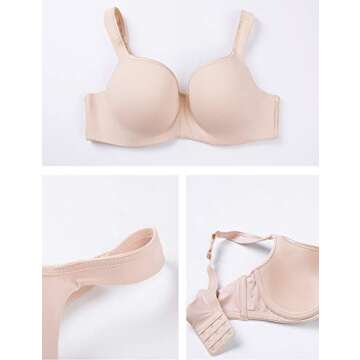 DELIMIRA Balconette Bra for Plus Size Women Seamless Comfort