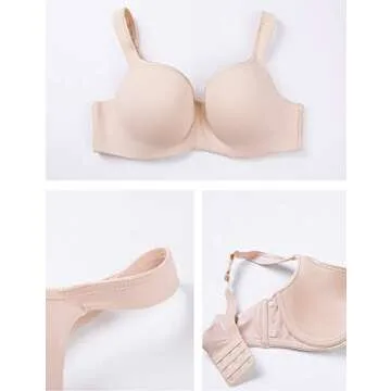 DELIMIRA Balconette Bra for Plus Size Women Seamless Comfort