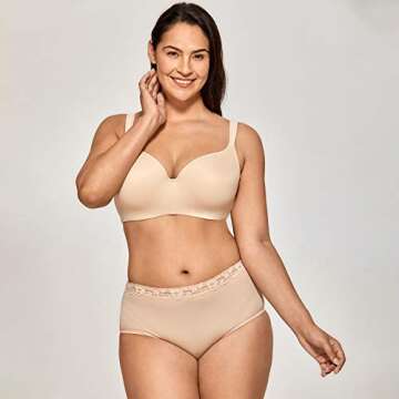 DELIMIRA Balconette Bra for Plus Size Women Seamless Comfort