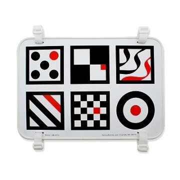 Genius Baby Toys Baby Mirror - Large Crib Mirror - Double-Sided with High Contrast Images - Baby Safe Mirror - NICU Approved - Shatterproof with Hospital Grade Rubber