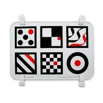 Genius Baby Toys Baby Mirror - Large Crib Mirror - Double-Sided with High Contrast Images - Baby Safe Mirror - NICU Approved - Shatterproof with Hospital Grade Rubber