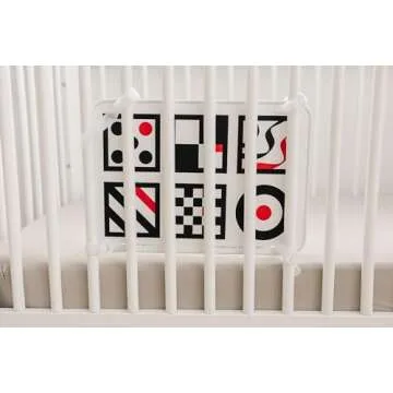 Genius Baby Toys Baby Mirror - Large Crib Mirror - Double-Sided with High Contrast Images - Baby Safe Mirror - NICU Approved - Shatterproof with Hospital Grade Rubber
