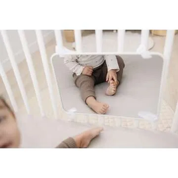 Genius Baby Toys Baby Mirror - Large Crib Mirror - Double-Sided with High Contrast Images - Baby Safe Mirror - NICU Approved - Shatterproof with Hospital Grade Rubber