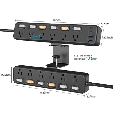 Power Up with 2 in 1 Desktop Clamp Power Strip