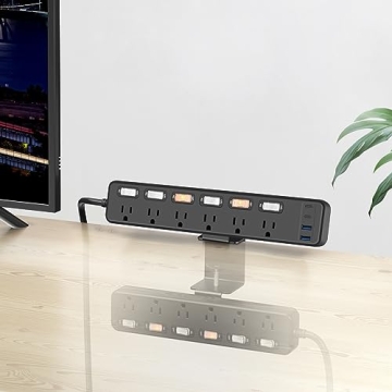 Power Up with 2 in 1 Desktop Clamp Power Strip