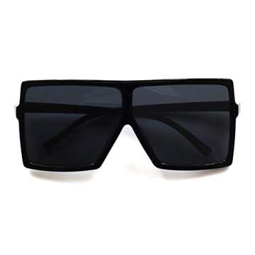 JUSLINK Oversized Square Sunglasses for Women - Trendy Flat Top Fashion Shades