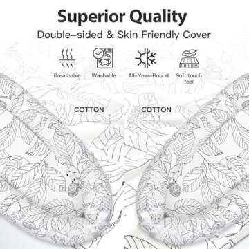 JOCUTE Baby Lounger - Baby Lounger for Newborn, Breathable & Soft Baby Nest Cover Co Sleeper for Baby 0-24 Months, Babies Essentials Gifts, Portable Infant Lounger-White Leaves