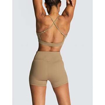 IWEMEK Women 2 Piece Yoga Outfits Tracksuit with Biker Shorts and Bra