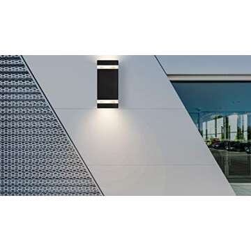 LMP 2 Pack LED Square Up and Down Lights Outdoor Wall Light，Body in Aluminum Waterproof Outdoor Wall Lamps，3000k 5W with Certificate ETL