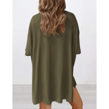 PRETTYGARDEN Women's Two Piece Lounge Set 2025 Summer Casual Oversized Shirts Biker Shorts Matching ...