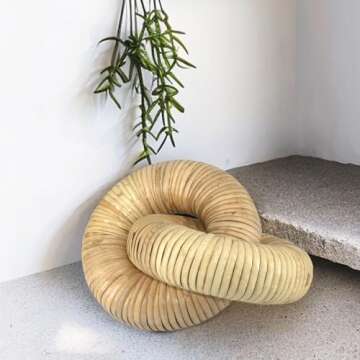 HUAXIN CRAFT H Rattan Chain Link Décor, Hand Woven 2 Pieces Table Decor with Bohemian Style