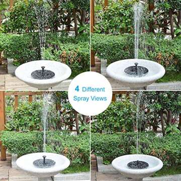 Solar Fountain for Bird Bath - Eco-Friendly Solar Powered Water Feature for Garden