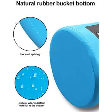 Riigoo Collapsible Bucket, Portable Foldable Bucket Water Container Wash Basin for Fishing, Camping, Gardening, Travel, Outdoor Activities, Lightweight & Durable, Space-Saving, 5 Gallon