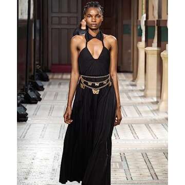 Liutufy Women Retro Multi-Layer Butterfly Waist Chain Trend Hollowed out Pendant Decorative (Gold Butterfly-M)