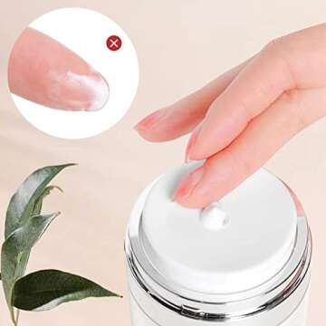 2 Pack 1.7 Oz Airless Pump Jars,Vacuum Cosmetic Travel Containers for Lotions Creams, Moisturizer Pump Dispenser Refillable Airless Travel Jars Empty Make Up Sample Containers (1.7 oz / 50ml)