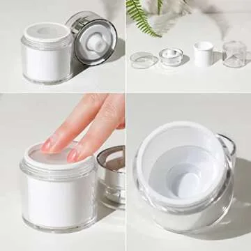 2 Pack 1.7 Oz Airless Pump Jars,Vacuum Cosmetic Travel Containers for Lotions Creams, Moisturizer Pump Dispenser Refillable Airless Travel Jars Empty Make Up Sample Containers (1.7 oz / 50ml)