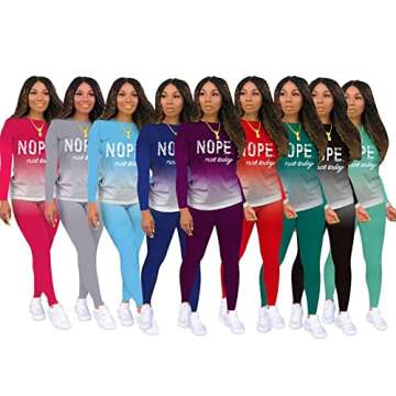 PINLI Tie Dye Sweatsuit for Women 2 Piece Outfits Plus Size Print Casual Long Sleeve Tops & Pants Tw...