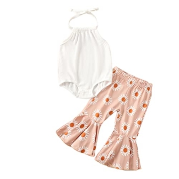 Stylish Kaipiclos Toddler Baby Girl Outfit with Floral Bell Bottoms