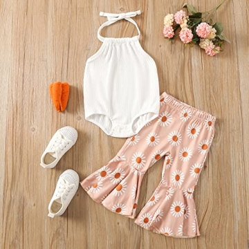 Stylish Kaipiclos Toddler Baby Girl Outfit with Floral Bell Bottoms