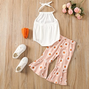Stylish Kaipiclos Toddler Baby Girl Outfit with Floral Bell Bottoms