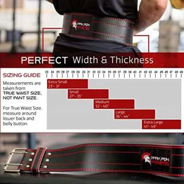 Dark Iron Fitness Black Weight Lifting Belt - Small - Men & Women - All Leather Gym Belts - Weightli...