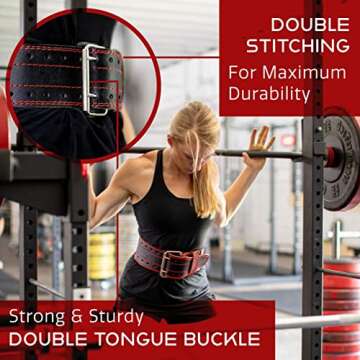 Dark Iron Fitness Black Weight Lifting Belt - Small - Men & Women - All Leather Gym Belts - Weightlifting, Powerlifting, Strength Training, Squat, Deadlift Workout Up to 600 Lbs