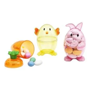 The Dreidel Company Fillable Easter Carrots, Bunny, and Chick Containers, Perfect For Easter Hunt, S...