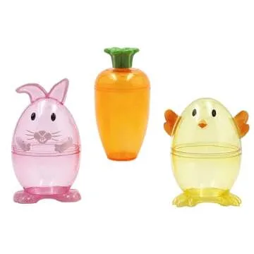The Dreidel Company Fillable Easter Carrots, Bunny, and Chick Containers, Perfect For Easter Hunt, Surprise Carrot (6)