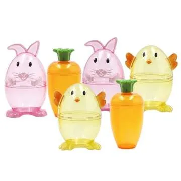 The Dreidel Company Fillable Easter Carrots, Bunny, and Chick Containers, Perfect For Easter Hunt, Surprise Carrot (6)