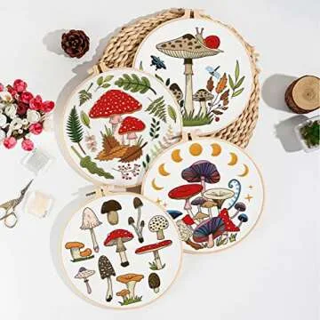 Beginners Mushroom Embroidery Kit - Easy DIY Craft Set