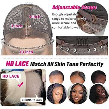 Ombre Highlight Body Wave Lace Front Wig Human Hair 13x4x1 Balayage FB30 Blonde Colored Human Hair Wigs for Women Lace Frontal Wigs 150% Density Pre Plucked(20 inch）