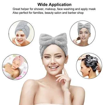 Hair Towel Wrap Turban Microfiber, Hair Drying Towels Quick Dry Hair Hat Drying Shower Head Towels Wrapped Bath Cap Anti Frizz Hair Care Dryer Towel for Women Girl Wet/Long/Curly/Thick Hair (3Pack)
