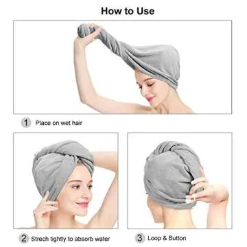 Hair Towel Wrap Turban Microfiber, Hair Drying Towels Quick Dry Hair Hat Drying Shower Head Towels Wrapped Bath Cap Anti Frizz Hair Care Dryer Towel for Women Girl Wet/Long/Curly/Thick Hair (3Pack)