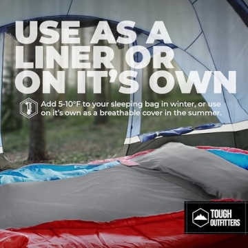 Tough Outdoors Sleeping Bag Liner - Ultimate Travel Comfort