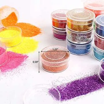 Extra Fine Glitter Powder for Craft, 24 Colors Holographic Cosmetic Laser Glitter for Nail Body Eye Hair Face Lip Gloss, Iridescent Glitter Powder for Tumbler and Makeup (24 Fine)