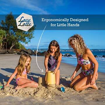 LoveLotte Eco Beach Toy Set for Toddlers & Kids | Biodegradable Natural Bamboo Fiber Sand Toys | Non Plastic Beach Toys for Boys & Girls of Any Age