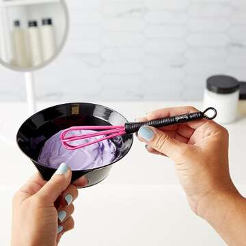 Glamlily 6 Pack Mini Hair Color Whisk for Dye Mixing & Salon Use