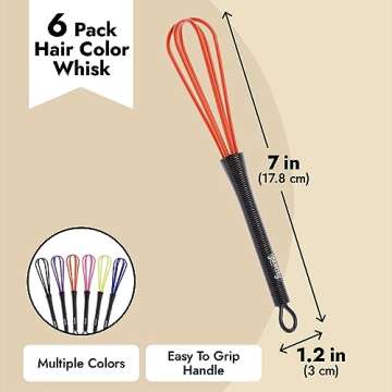 Glamlily Mini Hair Color Whisk Set - 6 Vibrant Whisks