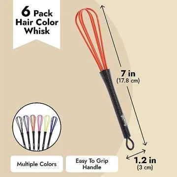 Glamlily Mini Hair Color Whisk Set - 6 Vibrant Whisks