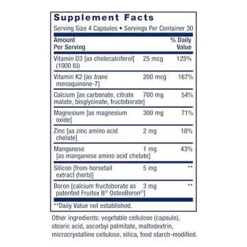 Life Extension Bone Restore + Vitamin K2 Vitamins & Minerals Maintain Bone Health & Strength - Fortifying Nutrients Calcium, D3 & Important Bone Building Minerals - Non-GMO, Gluten-Free -120 Capsules