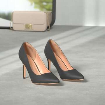 DREAM PAIRS Women's Closed Toe High Heels, Dressy Pointed Toe Pumps for Weddings and Events Size 11,...